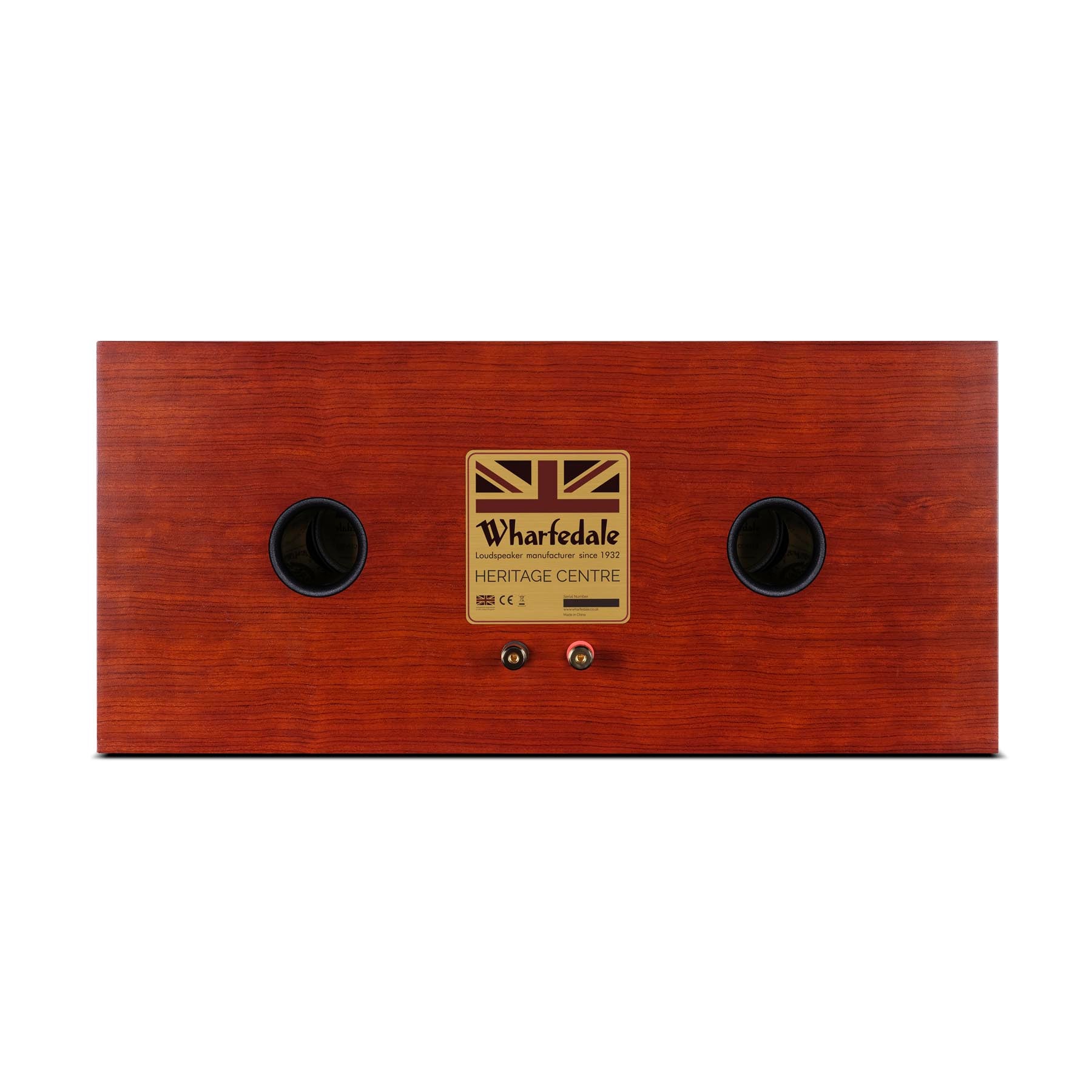 Back view of mahogany Wharfedale Heritage Centre Loudspeaker