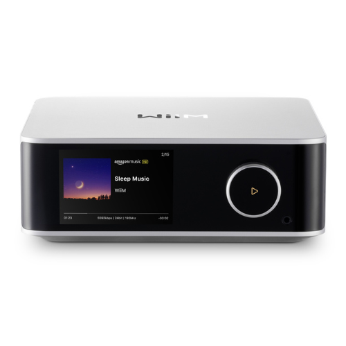 Front view of WiiM Ultra Wireless Audio Streamer in silver