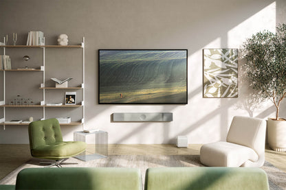 KEF XIO Dolby Atmos Soundbar in Silver Grey - Lifestyle
