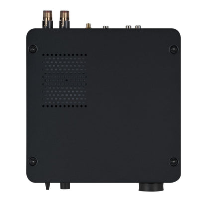 Top view of a black Yamaha WXA-70A Streaming Amplifier on a white background