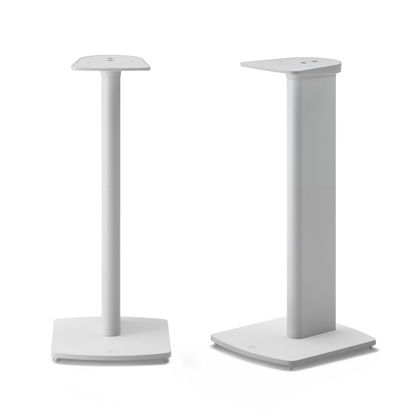 White pair of Yamaha SPS-70A Speaker Stands on white background