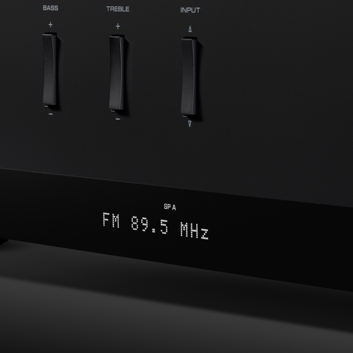 Close up of black Yamaha R200A Stereo Receiver
