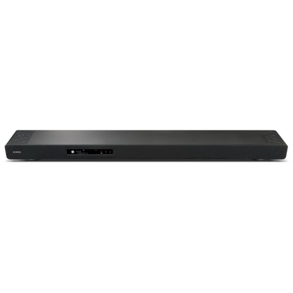 Black soundbar on a white background